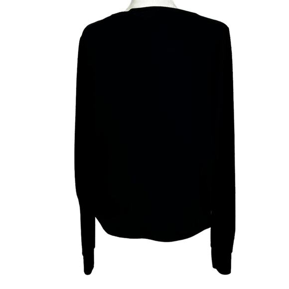 Wildfox Black Textured Long Sleeve Crew Neck Top - Picture 4 of 8